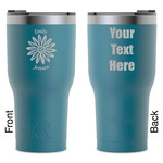 Daisies RTIC Tumbler - Dark Teal - Laser Engraved - Double-Sided (Personalized)