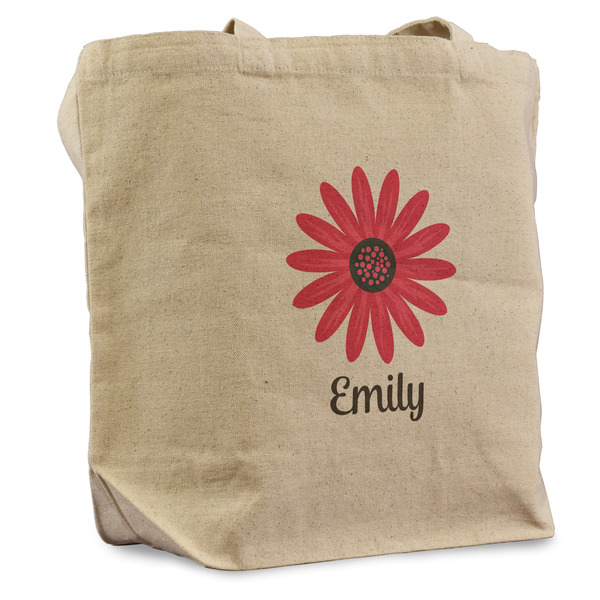 Custom Daisies Reusable Cotton Grocery Bag (Personalized)