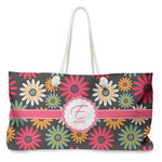 Daisies Large Tote Bag with Rope Handles (Personalized)