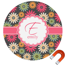 Daisies Round Car Magnet - 10" (Personalized)