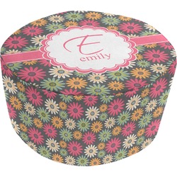 Daisies Round Pouf Ottoman (Personalized)