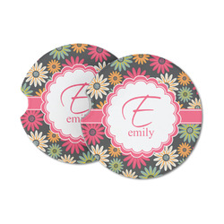 Daisies Sandstone Car Coasters - Set of 2 (Personalized)