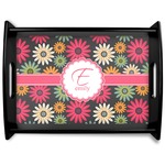 Daisies Black Wooden Tray - Large (Personalized)