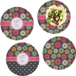 Daisies Set of 4 Glass Lunch / Dinner Plate 10" (Personalized)