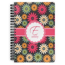 Daisies Spiral Notebook - 7x10 w/ Name and Initial