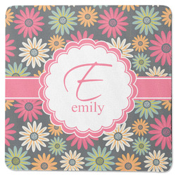 Daisies Square Rubber Backed Coaster (Personalized)
