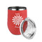 Daisies Stainless Wine Tumblers - Coral - Double Sided - Alt View