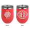 Daisies Stainless Wine Tumblers - Coral - Double Sided - Approval