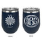 Daisies Stainless Wine Tumblers - Navy - Double Sided - Approval