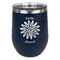 Daisies Stainless Wine Tumblers - Navy - Double Sided - Front