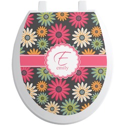 Daisies Toilet Seat Decal - Round (Personalized)