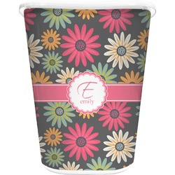 Daisies Waste Basket - Single Sided (White) (Personalized)