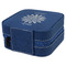 Daisies Travel Jewelry Boxes - Leather - Navy Blue - View from Rear