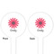 Daisies White Plastic 4" Food Pick - Round - Double Sided - Front & Back