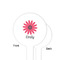 Daisies White Plastic 4" Food Pick - Round - Single Sided - Front & Back