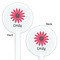 Daisies White Plastic 5.5" Stir Stick - Double Sided - Round - Front & Back