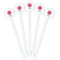 Daisies White Plastic 5.5" Stir Stick - Fan View