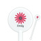 Daisies White Plastic 5.5" Stir Stick - Round - Closeup