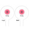 Daisies White Plastic 6" Food Pick - Round - Double Sided - Front & Back