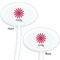 Daisies White Plastic 7" Stir Stick - Double Sided - Oval - Front & Back