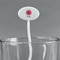 Daisies White Plastic 7" Stir Stick - Oval - Main