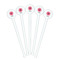 Daisies White Plastic 7" Stir Stick - Round - Fan View