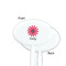 Daisies White Plastic 7" Stir Stick - Single Sided - Oval - Front & Back