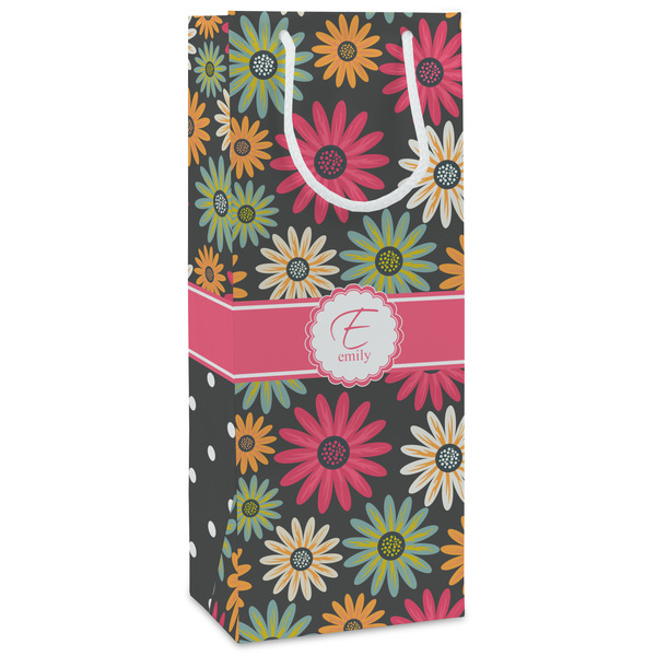 Custom Daisies Wine Gift Bags - Matte (Personalized)