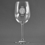 Daisies Wine Glass - Engraved (Personalized)