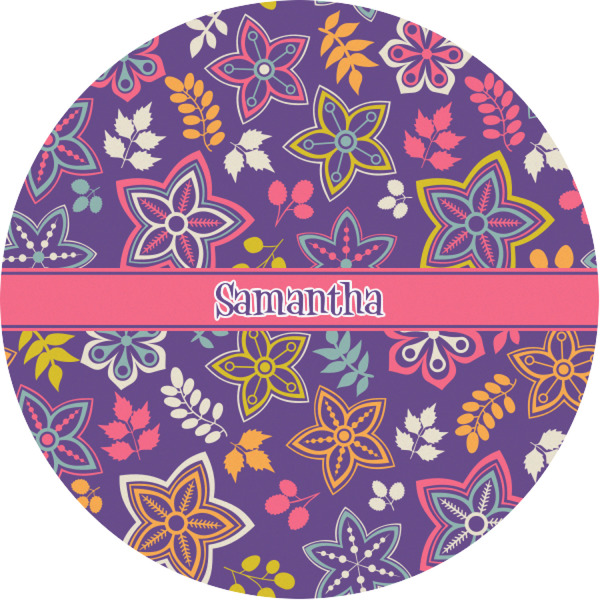 Custom Simple Floral Multipurpose Round Labels - 1" (Personalized)