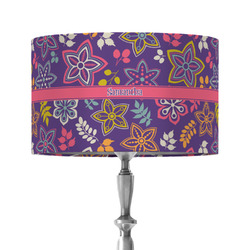 Simple Floral 12" Drum Lamp Shade - Fabric (Personalized)