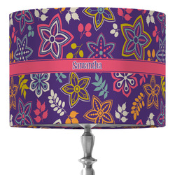 Simple Floral 16" Drum Lamp Shade - Fabric (Personalized)