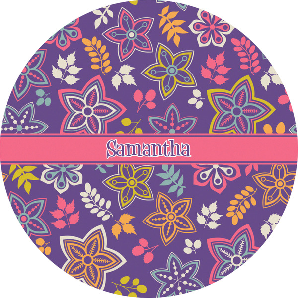 Custom Simple Floral Multipurpose Round Labels - 2" (Personalized)