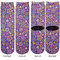 Simple Floral Adult Crew Socks - Double Pair - Front and Back - Apvl