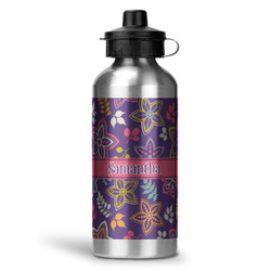 Simple Floral Water Bottle - Aluminum - 20 oz (Personalized)