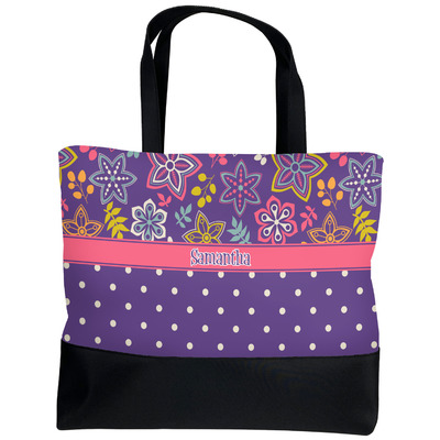 floral beach tote