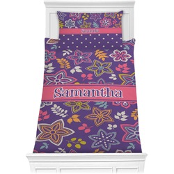 Simple Floral Comforter Set - Twin (Personalized)