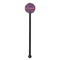 Simple Floral Black Plastic 5.5" Stir Stick - Round - Single Stick