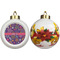 Simple Floral Ceramic Christmas Ornament - Poinsettias (APPROVAL)