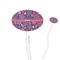 Simple Floral Clear Plastic 7" Stir Stick - Oval - Closeup