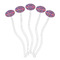 Simple Floral Clear Plastic 7" Stir Stick - Oval - Fan