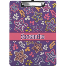 Simple Floral Clipboard (Letter Size) (Personalized)