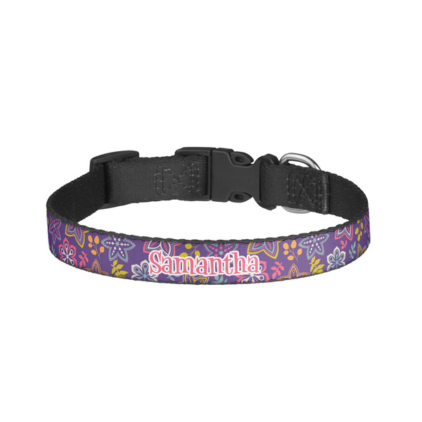 Custom Simple Floral Dog Collar - Small (Personalized)