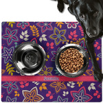 Simple Floral Dog Food Mat - Large w/ Name or Text