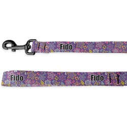 Simple Floral Dog Leash - 6 ft (Personalized)