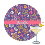 Simple Floral Printed Drink Topper - 3.25" (Personalized)