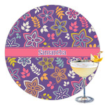 Simple Floral Printed Drink Topper - 3.5" (Personalized)