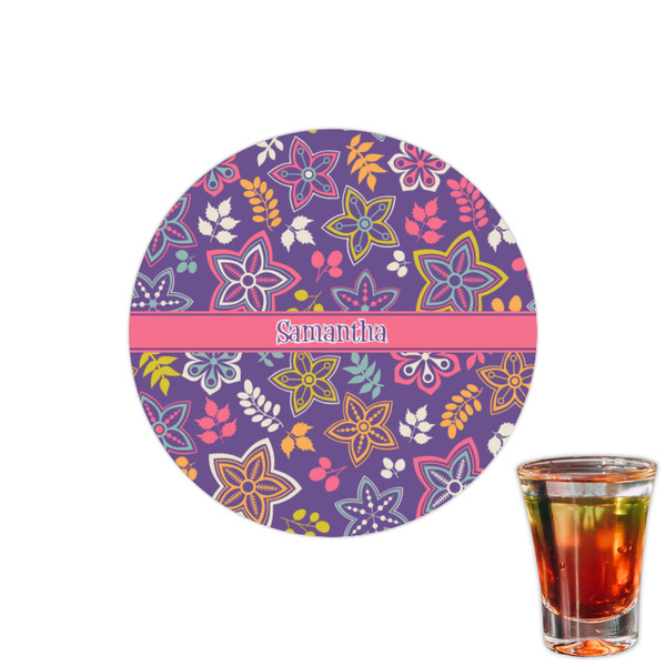 Custom Simple Floral Printed Drink Topper - 1.5" (Personalized)