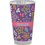 Simple Floral Pint Glass - Full Color (Personalized)