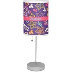 Simple Floral 7" Drum Lamp with Shade Linen (Personalized)